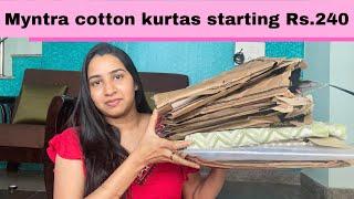 Myntra cotton kurta haul under 500 || Daily wear kurtas || Myntra haul || #styling