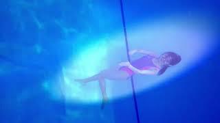 girl underwater and  breathhold in 5meter depth pool