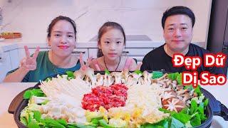 Chảo Lẩu Nấm Thịt Bò Hàn Quốc Đẹp Mắt Ngon Hết Sẩy  [Chaewon Family] [Cuộc Sống Hàn Quốc]