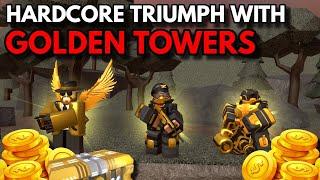 HARDCORE TRIUMPH WITH GOLDEN TOWERS + SUPPORT | ROBLOX Tower Defense Simulator