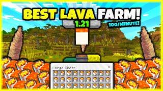 BEST LAVA FARM EVER! (100/MINUTE!) In Minecraft Bedrock 1.21