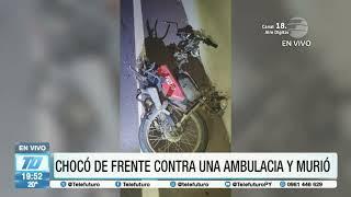 Motociclista chocó de frente contra una ambulancia