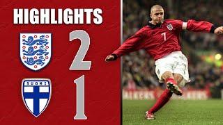 England 2-1 Finland | Beckham & Owen Complete Fightback! | Archive Highlights