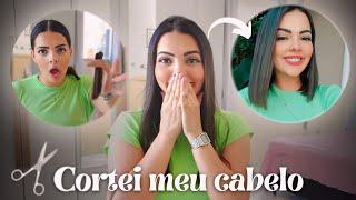 CORTEI MEU CABELO CURTO SOZINHA EM CASA! *ficou muito curto*