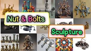 Nut & Bolts metal sculpture | metal art for beginners | #arasha6451