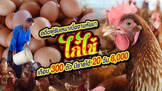 อดีตผู้รับเหมาเบื่องานหันมาเลี้ยงไก่ไข่เกือบ 300 ตัว มีรายได้ 20 วัน 8,000