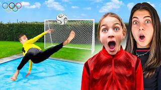 GEKKE ZWEMBAD VOETBAL CHALLENGES! (OLYMPISCHE SPELEN) #685