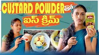 CUSTARD POWDER తో ఐస్ క్రీమ్ ఏలా చేసానో మీకు తెలుసా?||by #madhubalavlogs