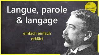 De Saussure: langue, parole & langage - Grundwissen der Linguistik