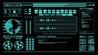 Sci- Fi Hacker Background Hud Blue 4K