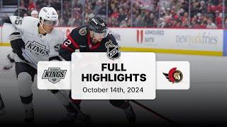 Kings at Senators | October 14, 2024 | NHL Full Game Highlights