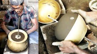 Metal Casting Process Brass Vessels Making with Brass Molten Metal using sand mold Brass Pot Making