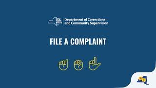 Department of Corrections and Community Supervision - File a Complaint