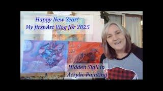 Art Vlog / Hidden Sigil Painting / Acrylic Painting Demo