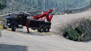 Recovering a crashed rock truck in the quarry