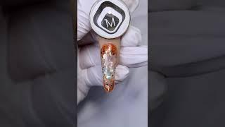 Amber inlay nail design