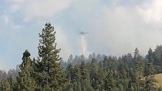 Big Bear Lake, CA fire update. The Radford Fire Top of Snow Summit looks ablaze. Not good 9/7/2022