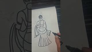 How to draw Beautiful girl pencil colour#yputubeshorts #drawing