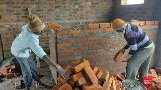 Bathroom 4.5" wall Brick work | Building construction