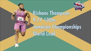 Kishane Thompson’s Electrifying 9.77s: New World Lead in 100m #teamjamaica