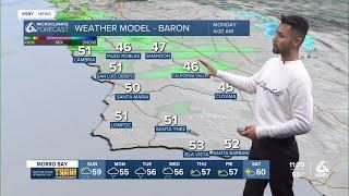 More rainfall is headed to the Central Coast on Sunday and continues through Tuesday