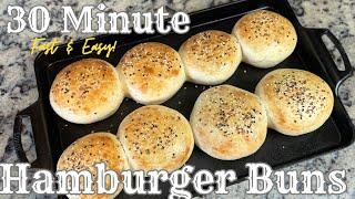 EASY 30 Minute Hamburger Buns Recipe! Homemade Hamburger Buns -  Make Your Own Hamburger Buns!