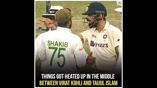 A heated exchange between Taijul Islam and Virat Kohli