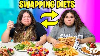 SWAPPING DIETS with my Younger SISTER!!