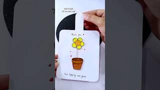 DIY Teacher's Day Card Idea #teachersday #teacher #teachersdaygift #teachersdaycard #crafts #diy