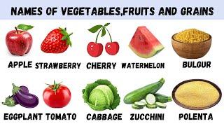 Boost Your English Vocabulary: Fruits, Vegetables & Grains for Daily Use! 