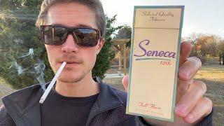 Smoking a Seneca 120’s Full Flavor Super Thins Cigarette - Review