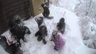 snowball fight and sledding