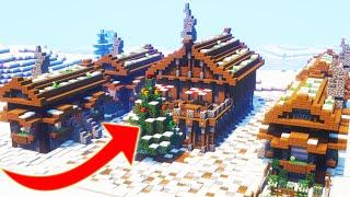 Winter Village in Minecraft - Timelapse