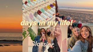 days in my life  melrose glossier store, beach with friends, shopping