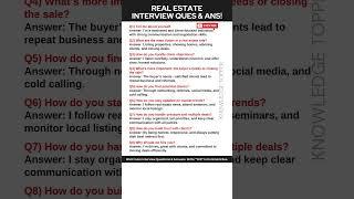 Real Estate Interview Questions and Answers | Real Estate Agent Interview Questions and Answers