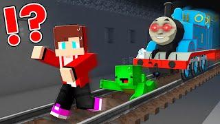 Mikey & JJ found SECRET TUNNEL with Angry Thomas The Train Engine in Minecraft animations