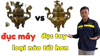 ĐỈNH ĐỒNG THỜ CÚNG GIA TIÊN  thì ĐỤC TAY HAY ĐỤC MÁY thì đẹp hơn các bác nhỉ