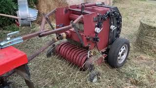 1. Test DIY mini round baler první test balíkovače