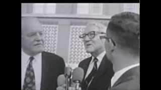 July 1964 - Warren Commission members Allen W. Dulles and John Sherman Cooper in Dealey Plaza