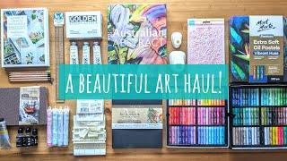 A Beautiful Big Art Haul: Sketchbooks, Golden Acrylic, R&F Sticks, Luminance, Oil Pastels, Books