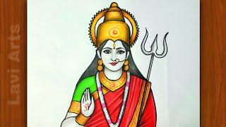 Happy Navratri | How to draw durga maa | Navratri drawing | Maa durga drawing | Lavi arts