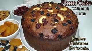 Christmas & New Year Special Plum Cake Recipe | Eggless & Without Rum Rich Fruit Cake | Plum Cake