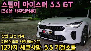 기아 스팅어 마이스터 3.3GT 36살 차주의 리얼후기 l " 꼭21년식, 12가지 체크사항, 기절초풍 " [차주인터뷰]