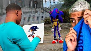 NUNCA DESENHE O SONIC.exe NO GTA 5 (medo!)