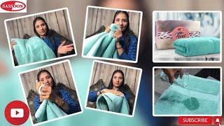 Sassoon 700GSM Zero Twist Bath Towel Unboxing & Review || Sassoon  Bath Towel || Microfiber Towel