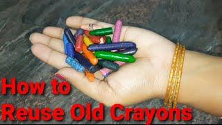 DIY Old Crayons Reuse Idea in Telugu | Crayons Recycling | How to Use Old Crayons | Don't Throw