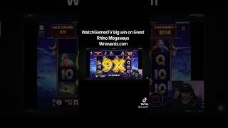 WatchGamesTV Big win on Great Rhino Megaways #watchgamestv #wrewards #slots #casino