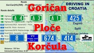 Driving in Croatia 2022 Goričan - Korčula (Prižba)