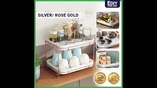 Stainless Steel Double Layer ( Cup Rack ) Glass Mug Tea Set Tray Storage Holder Rak 沥水盘 SUS 304