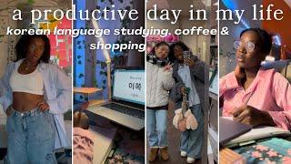 It’s 2025. Let’s get it together! coffee run, productive day in my life, learning korean, shopping